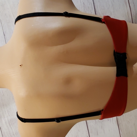 Victoria's Secret Very Sexy Push-up Bra 34C Red & Black Lace Rhinestones - Picture 8 of 9